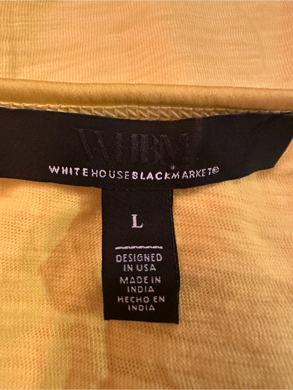 White House Black Market | Yellow Tee | Bright Lemon | Cotton Modal | M / L - Picture 4 of 4